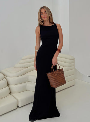 Ace Of Hearts Backless Maxi Dress Black Petite