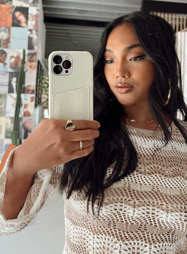 Carvey Nylon iPhone Case Cream