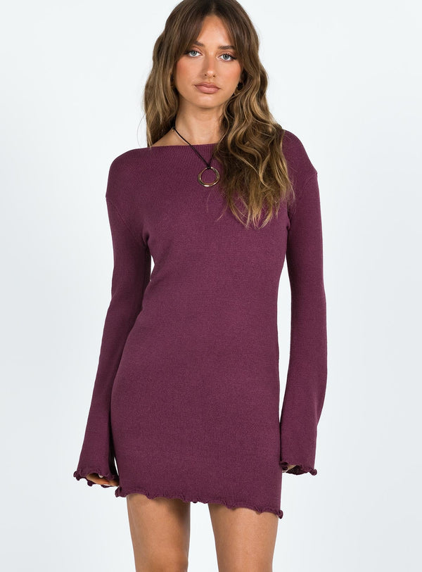 Granger Knit Mini Dress Mauve