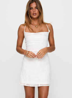Celena Burnout Mini Dress White / Floral