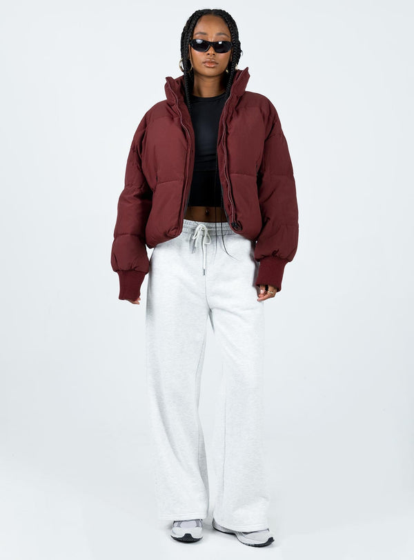 Abe Puffer Jacket Burgundy
