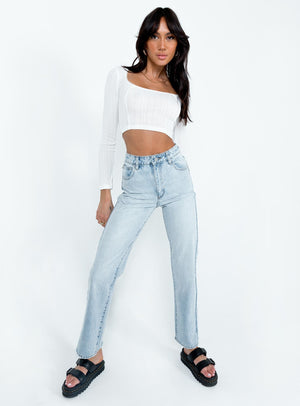 Ajani Long Sleeve Top White