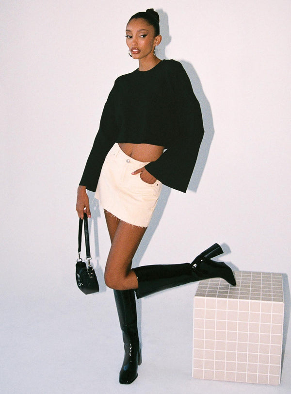 Girl Soldier Cropped Sweater Black