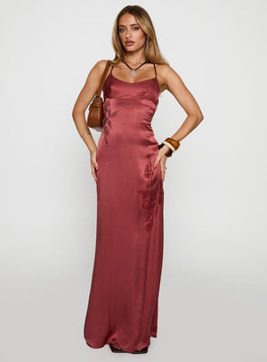 Catch You Up Beaded Maxi Dress Red