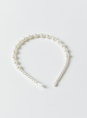 Aiyla Pearl Headband White