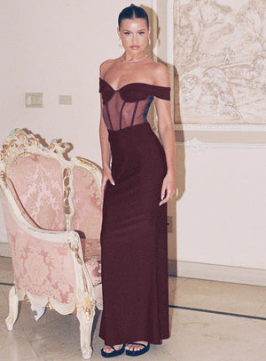 Cassady Off The Shoulder Maxi Dress Purple