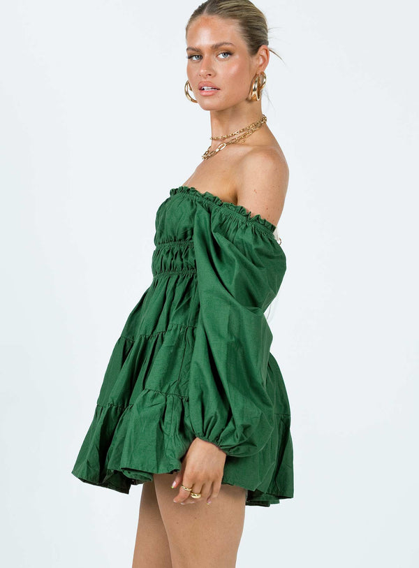 Ceara Long Sleeve Mini Dress Green