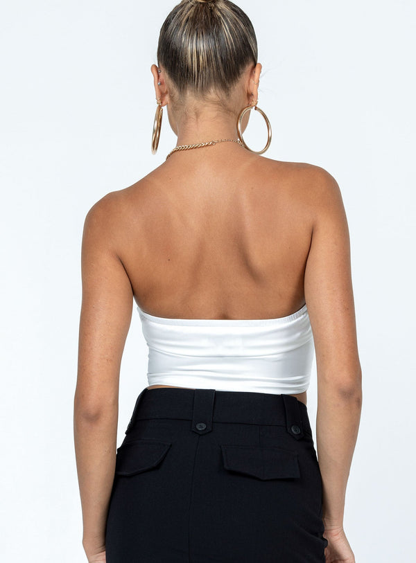 Cason Strapless Top White
