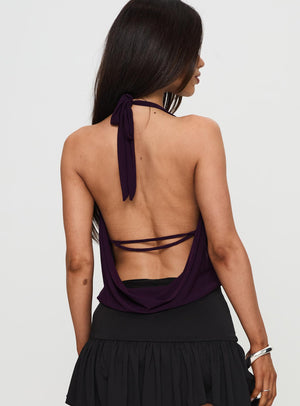 Carefree Days Cowl Neck Top Purple