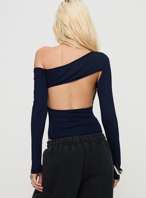 Caylum One Shoulder Bodysuit Navy