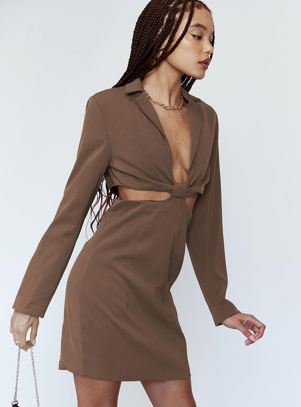 Celeste Mini Dress Brown