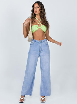 Cece Hammer Wide Leg Jeans Vintage Blue Denim