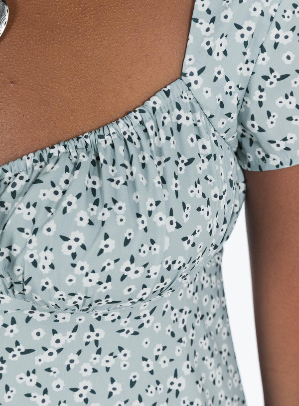 Glenore Mini Dress Green Floral
