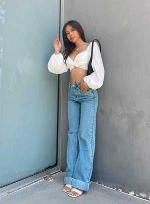 Carson Long Sleeve Top White Lower Impact
