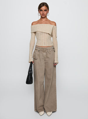Cardamom Long Sleeve Top Beige