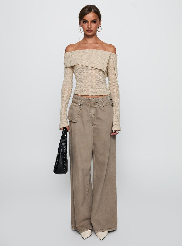 Cardamom Long Sleeve Top Beige
