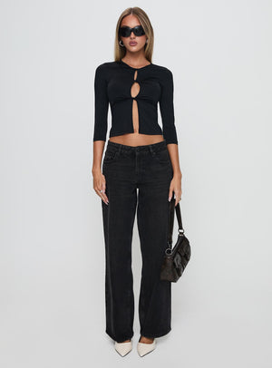 Giabella 3/4 Sleeve Top Black