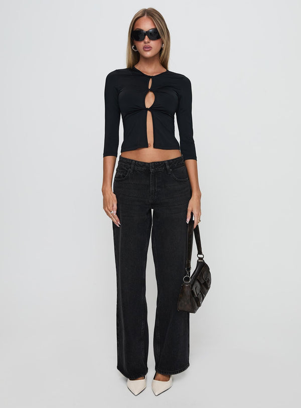 Giabella 3/4 Sleeve Top Black