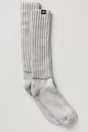 Unisex Washed Scrunch Sock - Hazy Grey Wash