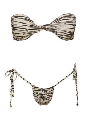 Glora Tie Side Bikini Bottoms Zebra