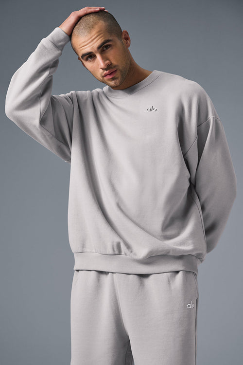 Washed Accolade Crew Neck Pullover - Grey Sky Wash