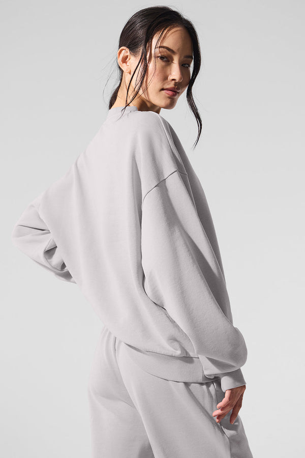 Washed Accolade Crew Neck Pullover - Grey Sky Wash