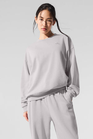 Washed Accolade Crew Neck Pullover - Grey Sky Wash