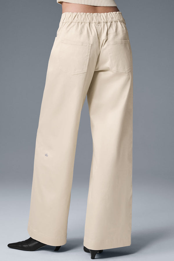 Wanderlust Wide Leg Trouser - Oat Milk