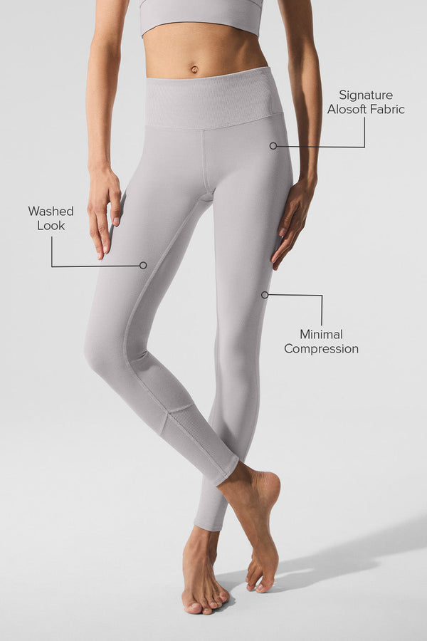 Washed Alosoft High-Waist Lounge Legging - Grey Sky Wash