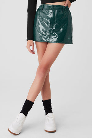 Snomoto Puffer Mini Skirt - Midnight Green